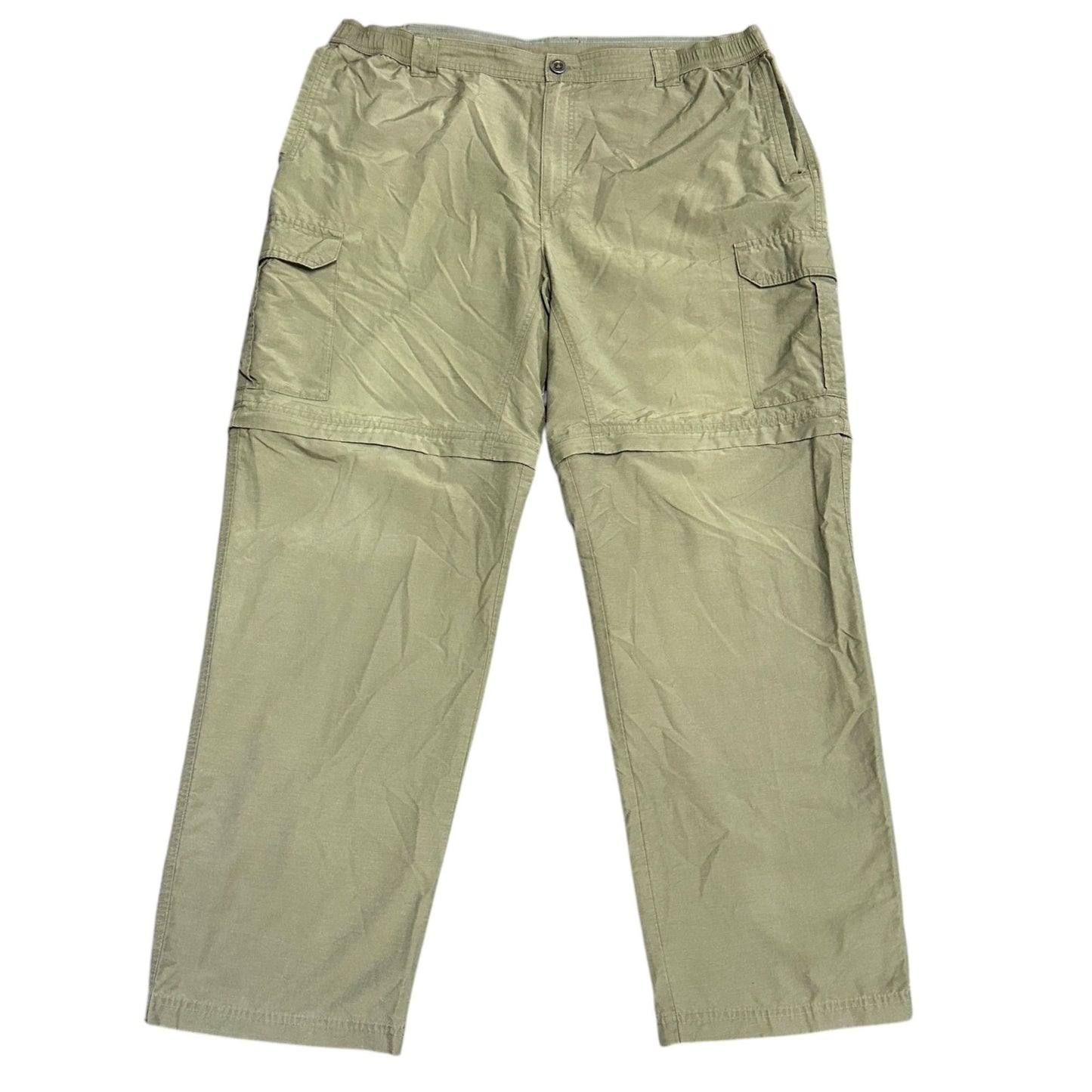 Columbia Mens XL Convertible Cargo Pants Green Crested Butte Ripstop Hiking