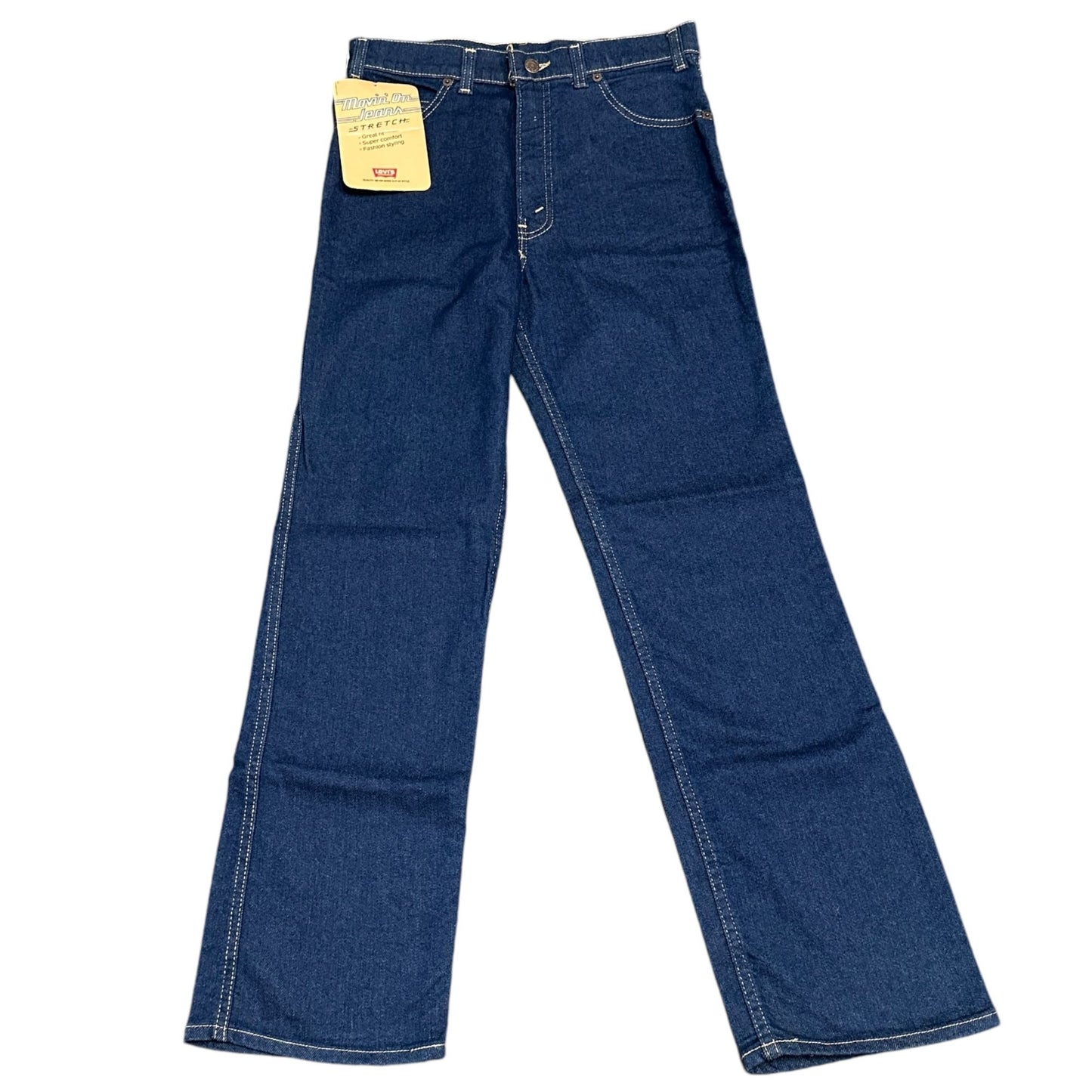 Vtg 70s Levis Movin On Jeans Stretch Denim High Rise Dark Wash 31x30 USA NEW