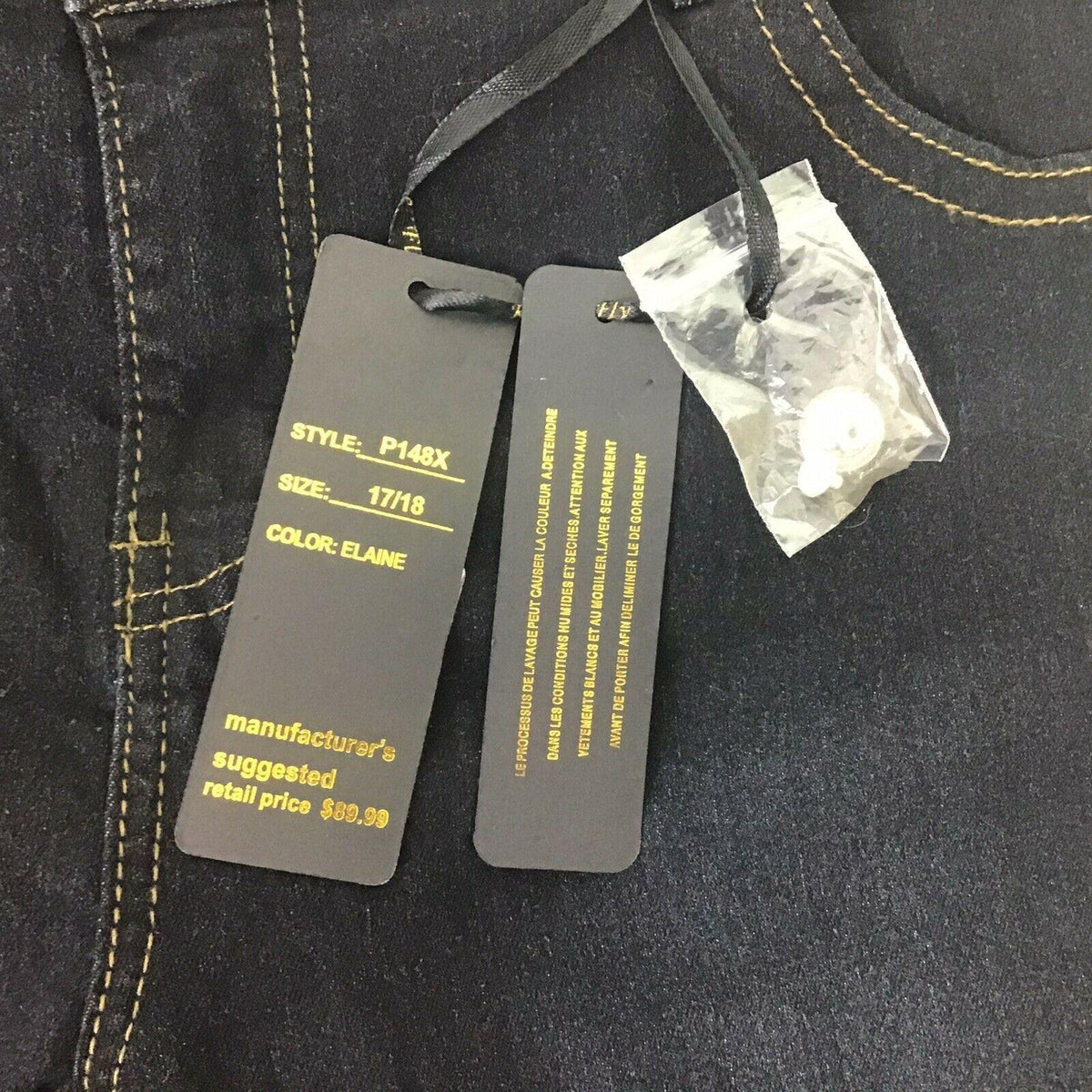 NWT Kiss & Fly Rosee 17/18 Skinny Jeans Stretch Dark Wash 5 Pocket Straight Leg