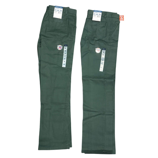 NWT French Toast Hunter Green Relaxed Fit School Uniform Pants Boys 18 Lot of 2