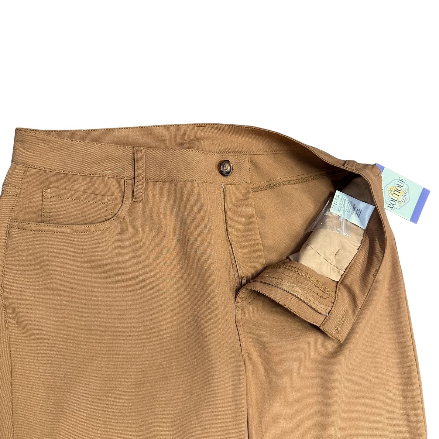 KUT From The Kloth Womens 10 Khaki Tan Wide Leg Pants Stretch Pockets Workwear