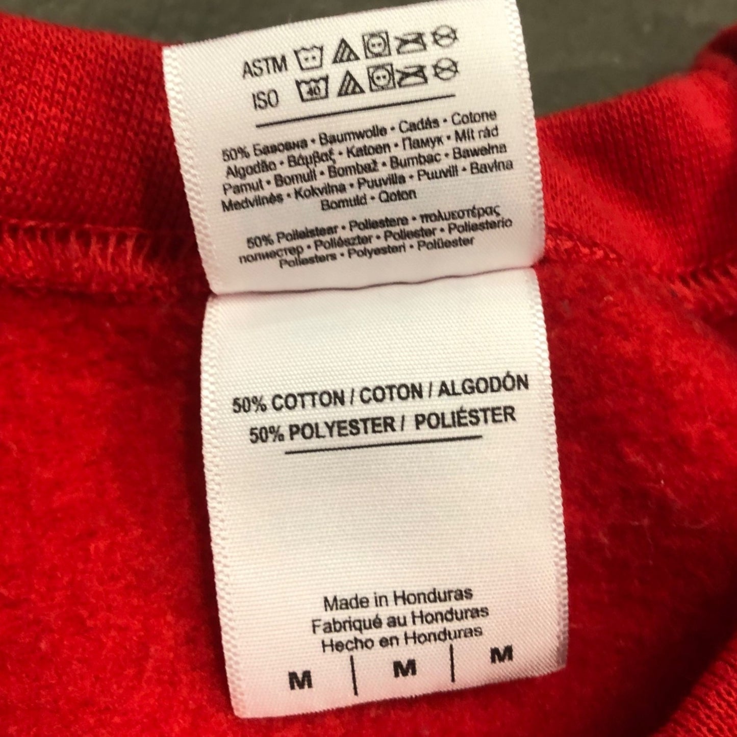 Xmas Novelty Sweatshirt "Don't Hate on my Christmas Music" Holiday Gildan M Red