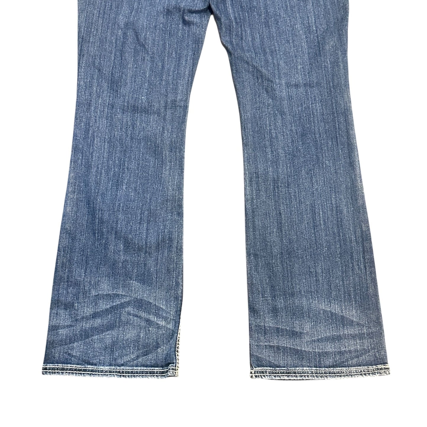 Silver Jeans Aiko Bootcut 16x33 Stretch Embroidered Lace Thick Stitch Distressed