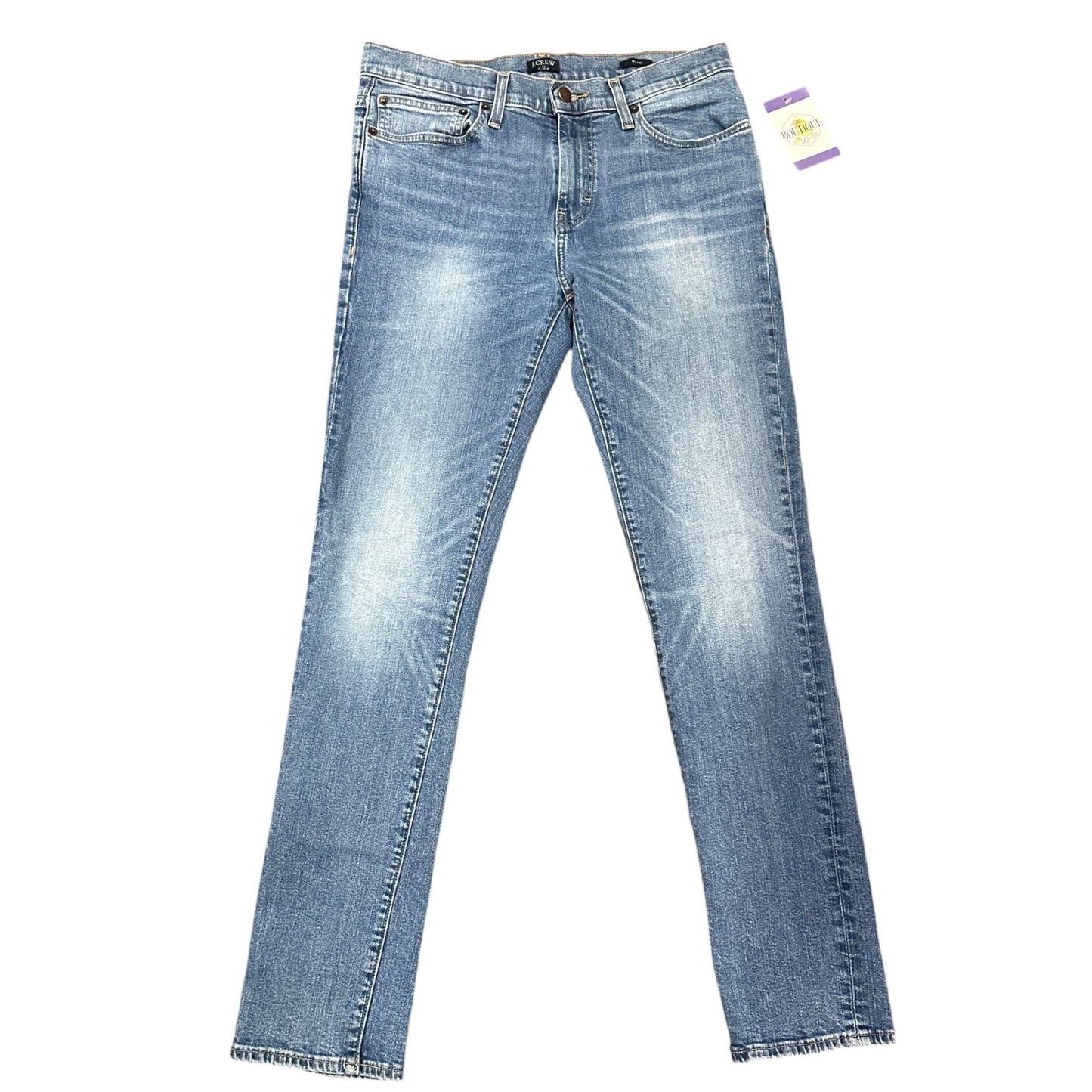 J Crew Slim Fit Flex Straight Leg Jeans Light Wash Faded Denim Mens 30x32 K7751
