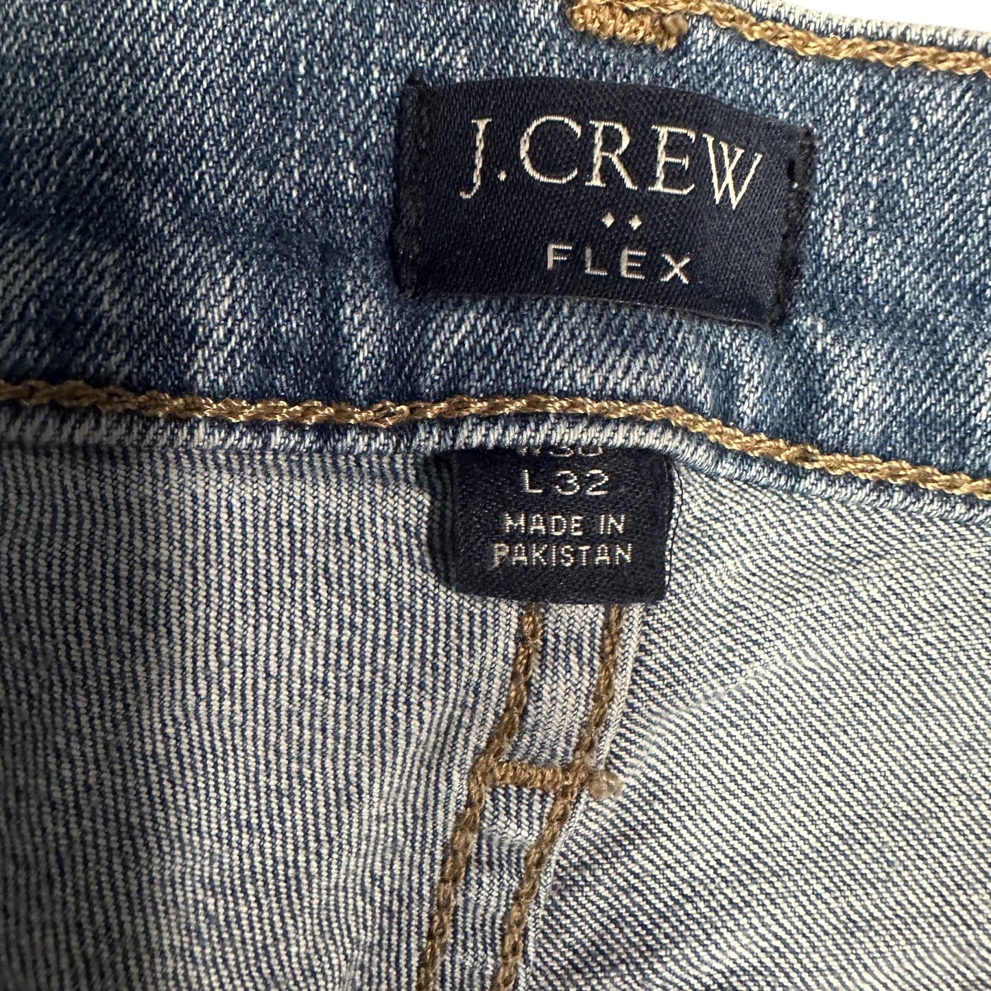J Crew Slim Fit Flex Straight Leg Jeans Light Wash Faded Denim Mens 30x32 K7751