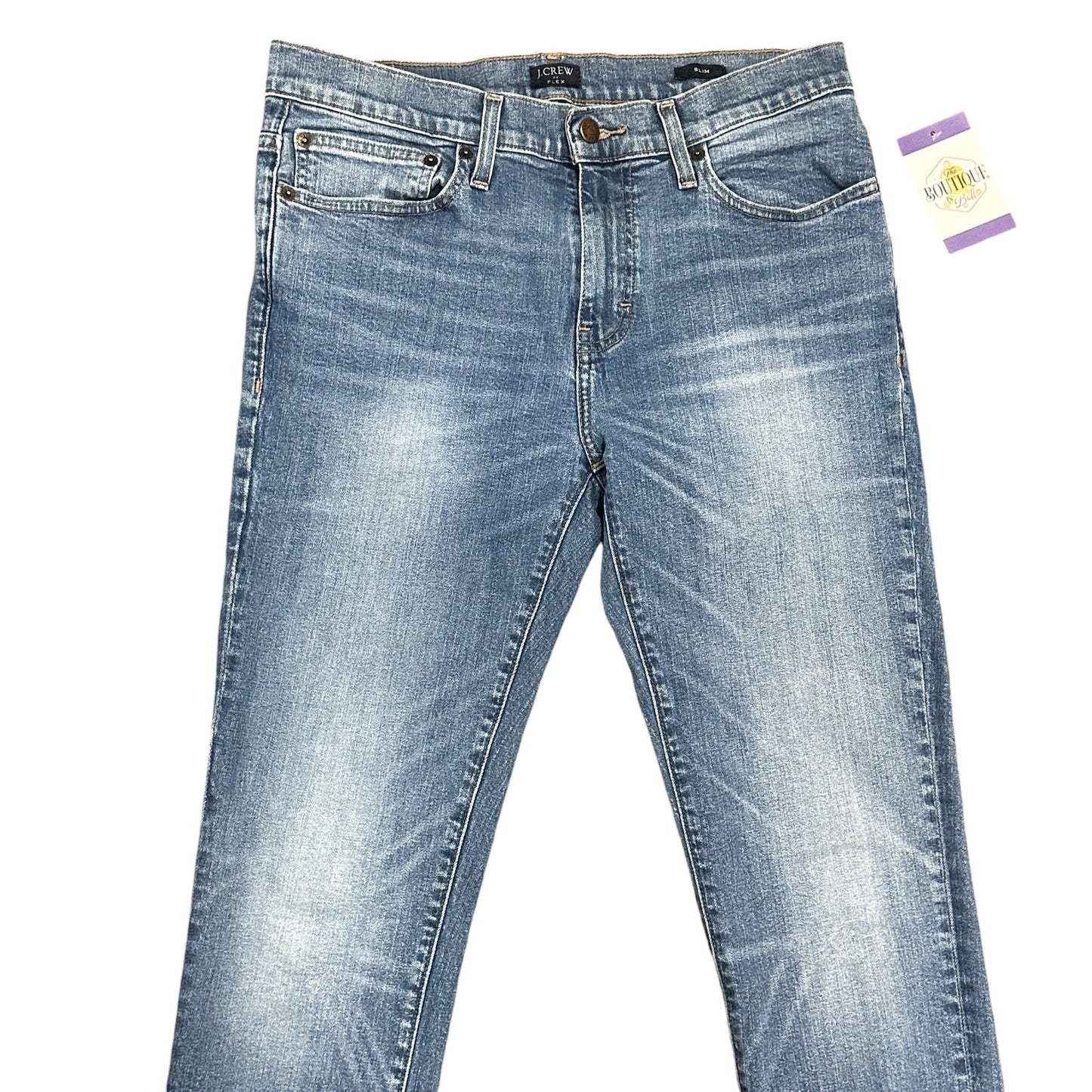 J Crew Slim Fit Flex Straight Leg Jeans Light Wash Faded Denim Mens 30x32 K7751