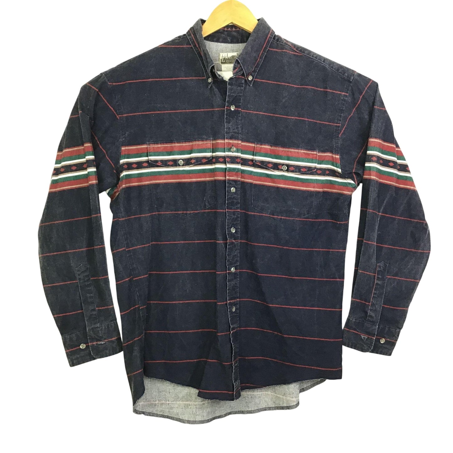 Vtg Express Rider Western Shirt Button Up Striped Long Sleeve Collared Mens L