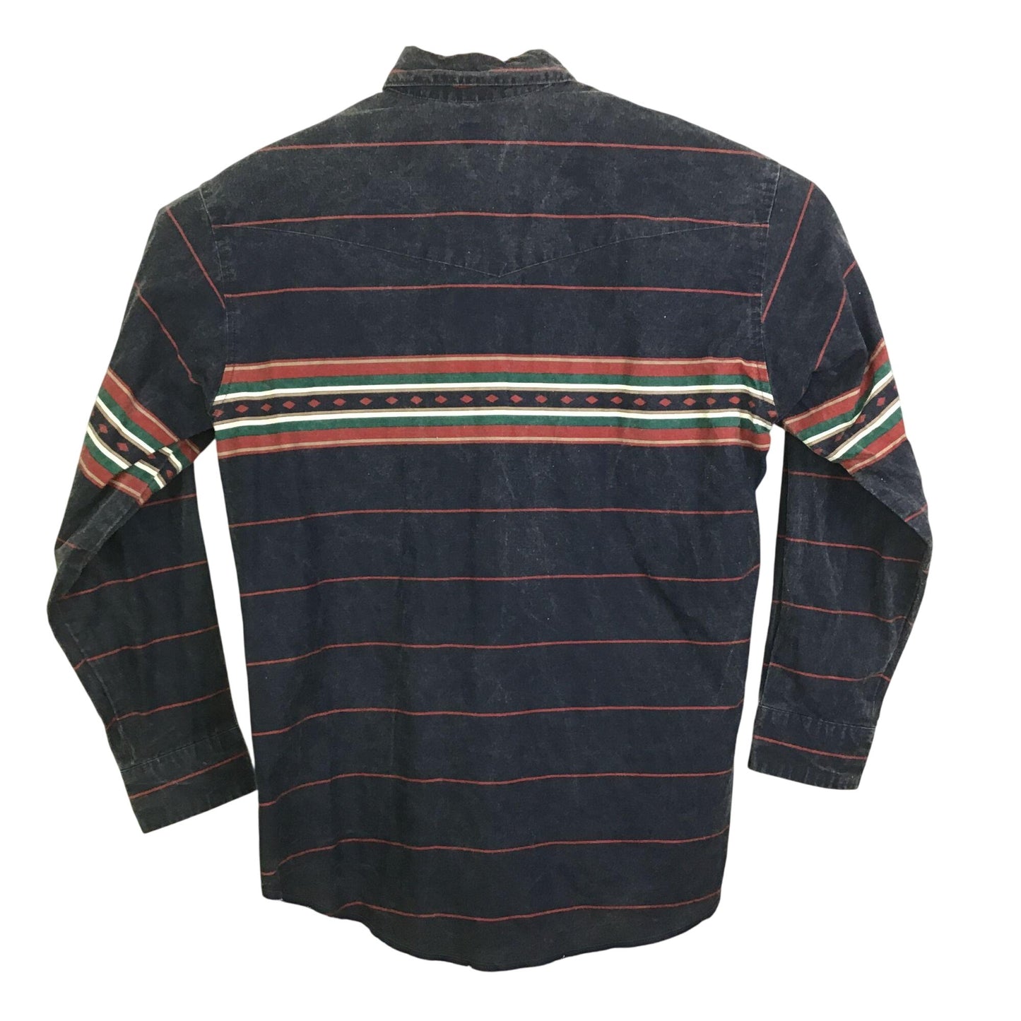 Vtg Express Rider Western Shirt Button Up Striped Long Sleeve Collared Mens L