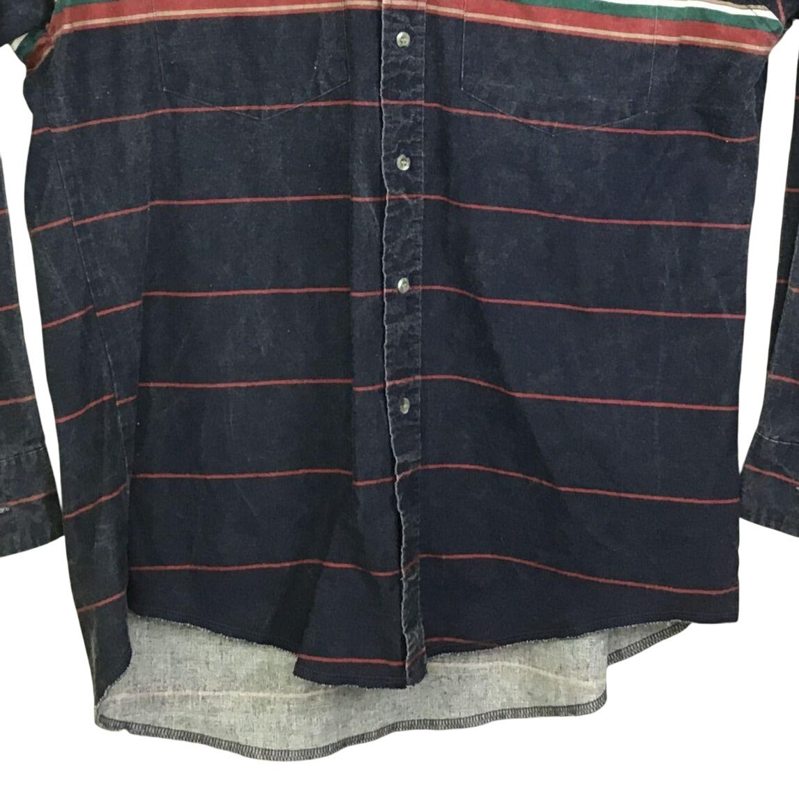 Vtg Express Rider Western Shirt Button Up Striped Long Sleeve Collared Mens L