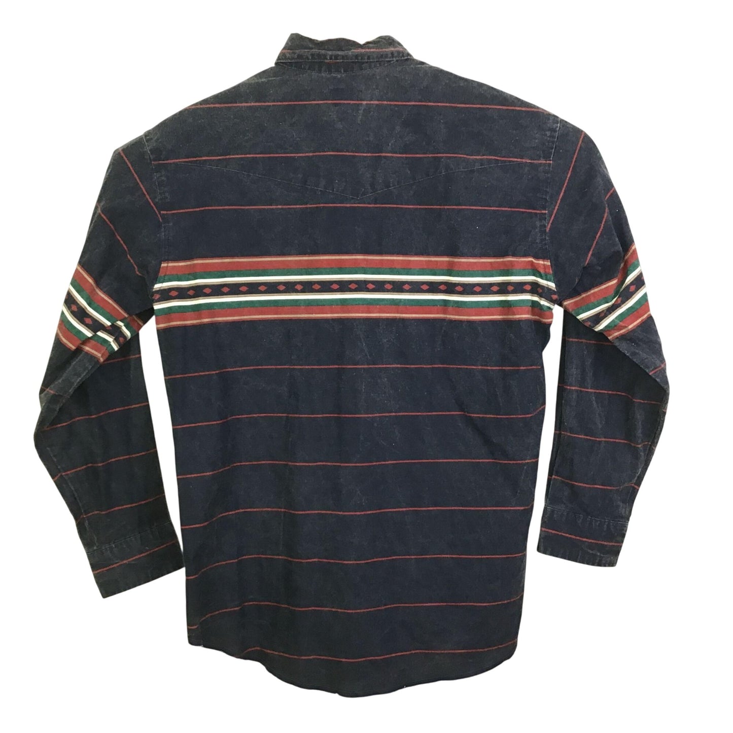Vtg Express Rider Western Shirt Button Up Striped Long Sleeve Collared Mens L