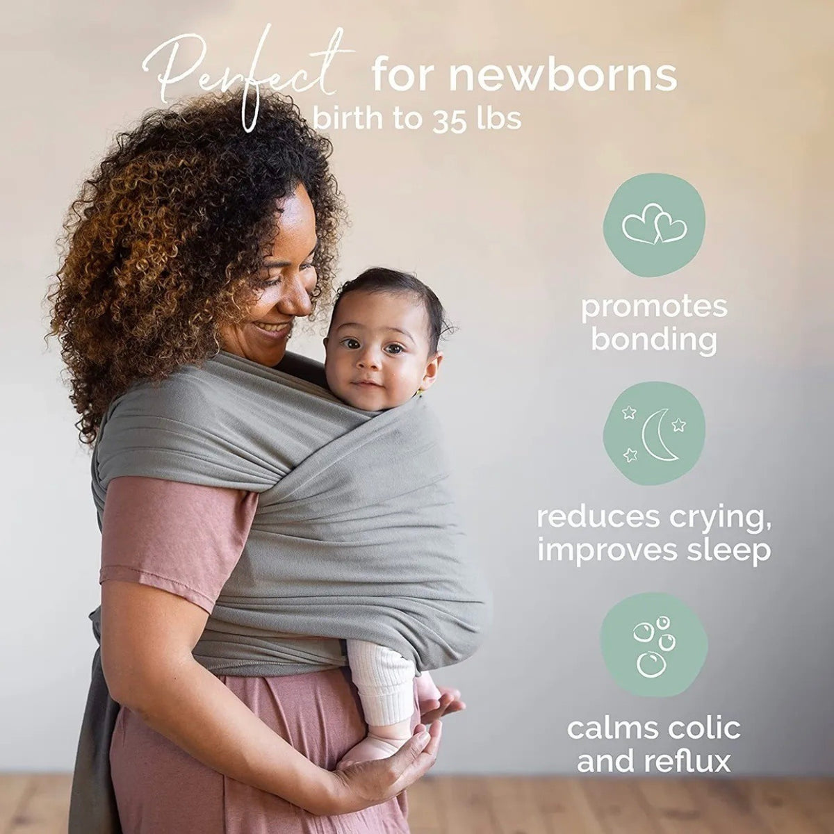 Boba Classic Wrap Gray Newborn to Toddler  Stretchy Baby Carrier