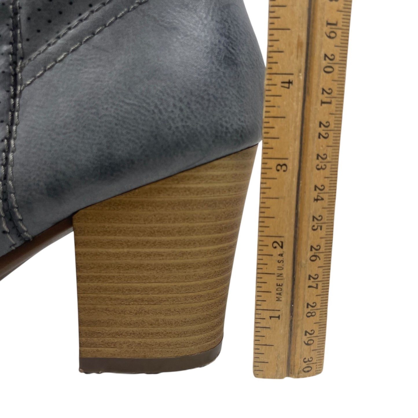 True Craft Slouchy Ankle Boots Harmonize Womens 8 Gray Western Block Heel Cowboy