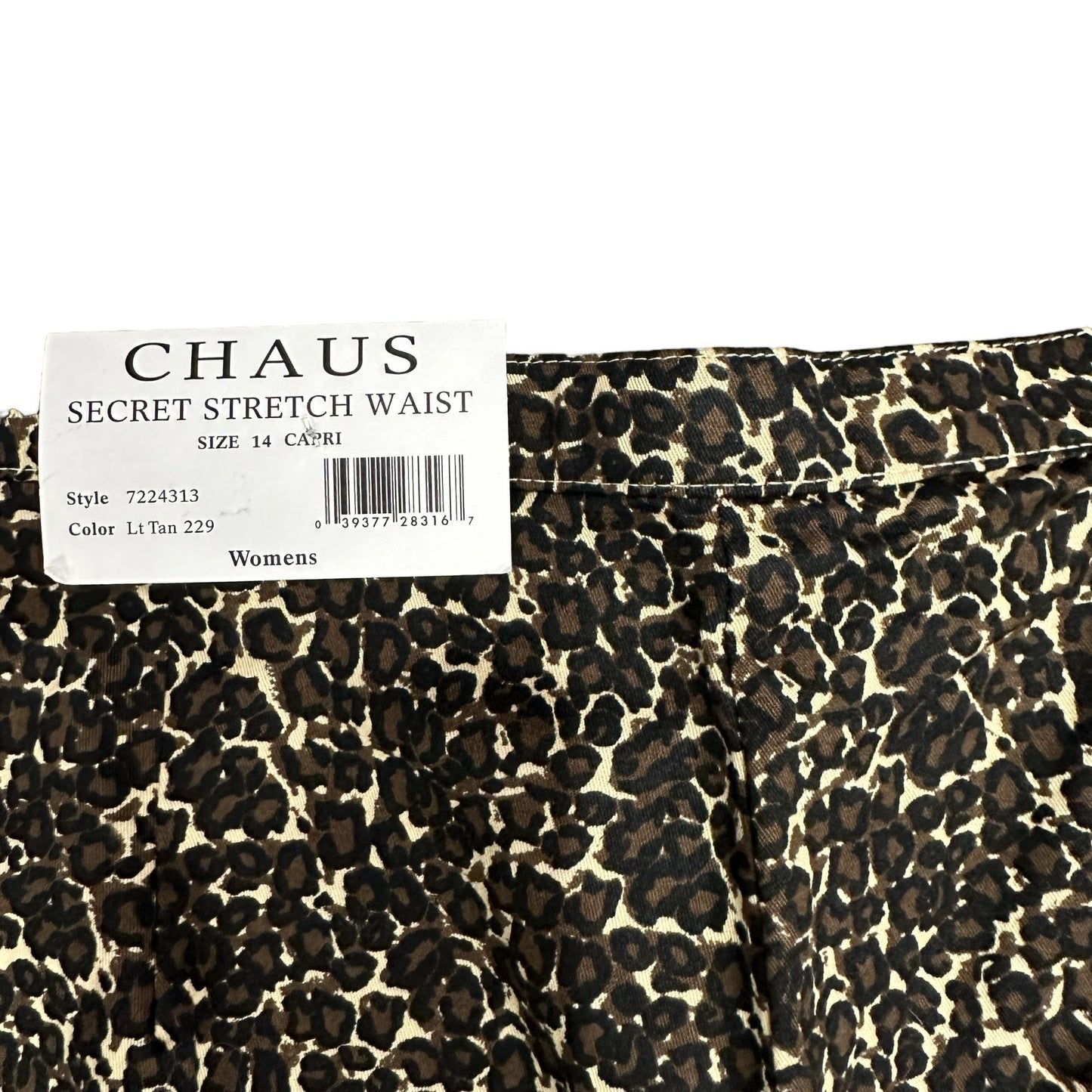 NWT Chaus Leopard Print Capri Pants Secret Stretch Waist Indie Sleaze Wide