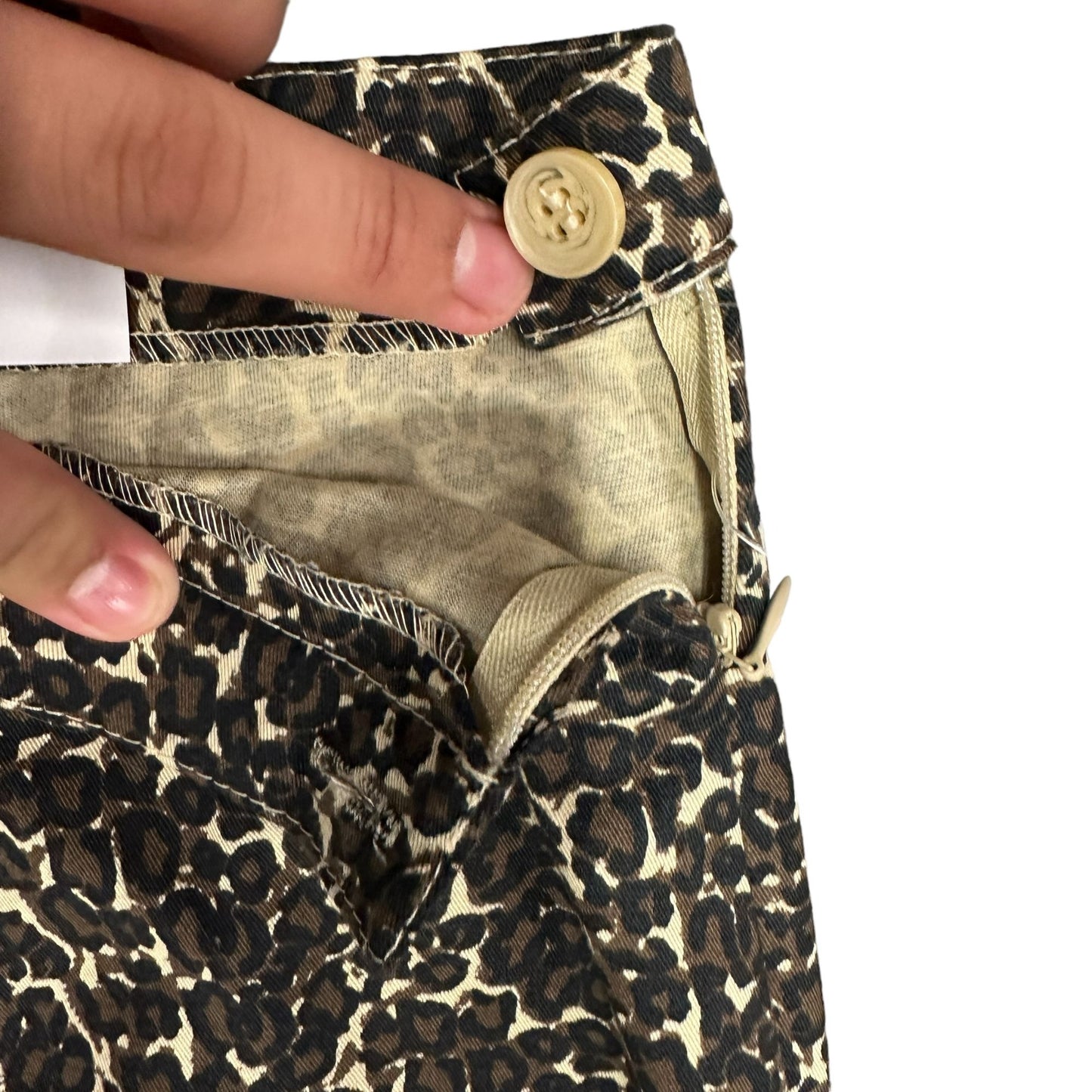 NWT Chaus Leopard Print Capri Pants Secret Stretch Waist Indie Sleaze Wide