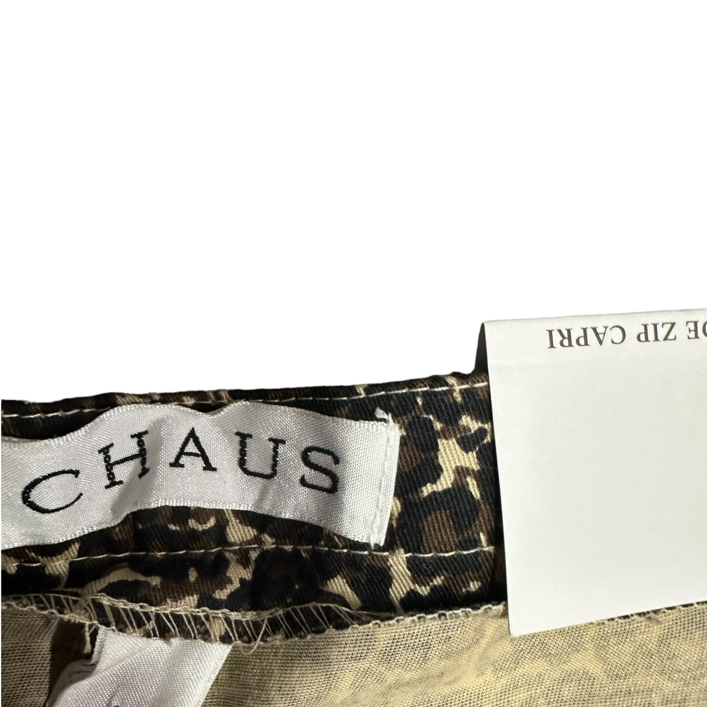 NWT Chaus Leopard Print Capri Pants Secret Stretch Waist Indie Sleaze Wide