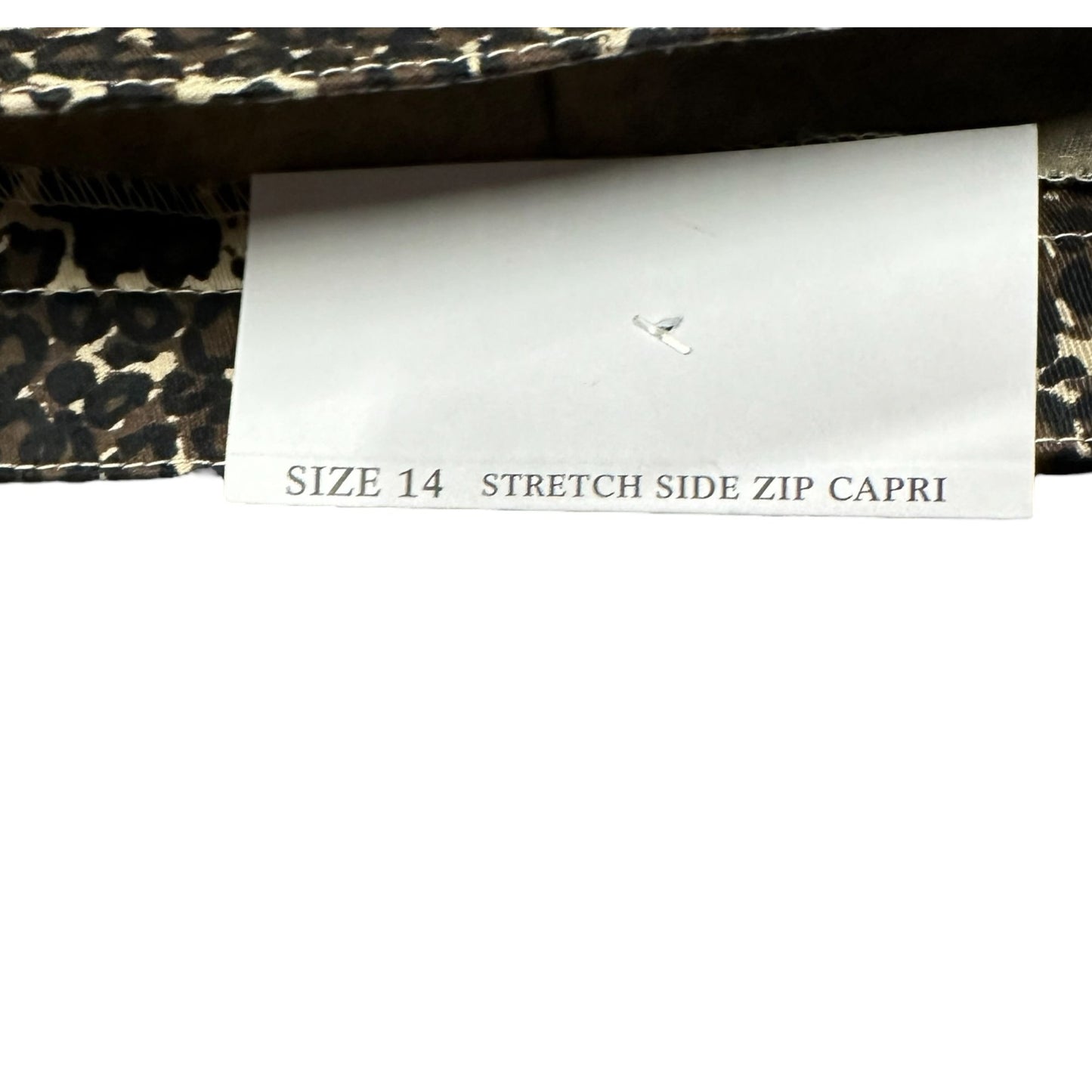 NWT Chaus Leopard Print Capri Pants Secret Stretch Waist Indie Sleaze Wide