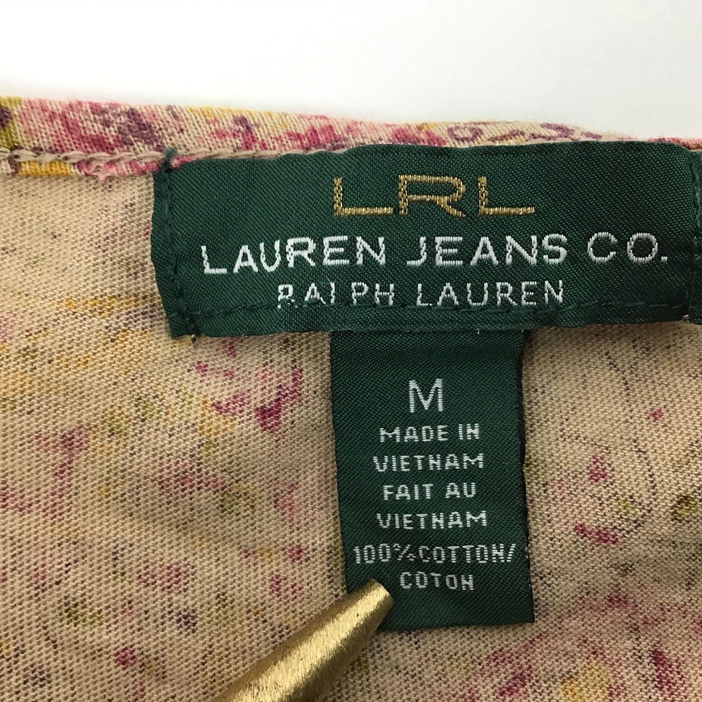 Lauren Ralph Lauren Ruffle Front Top Floral Paisley Boho 80s 90s Office Medium