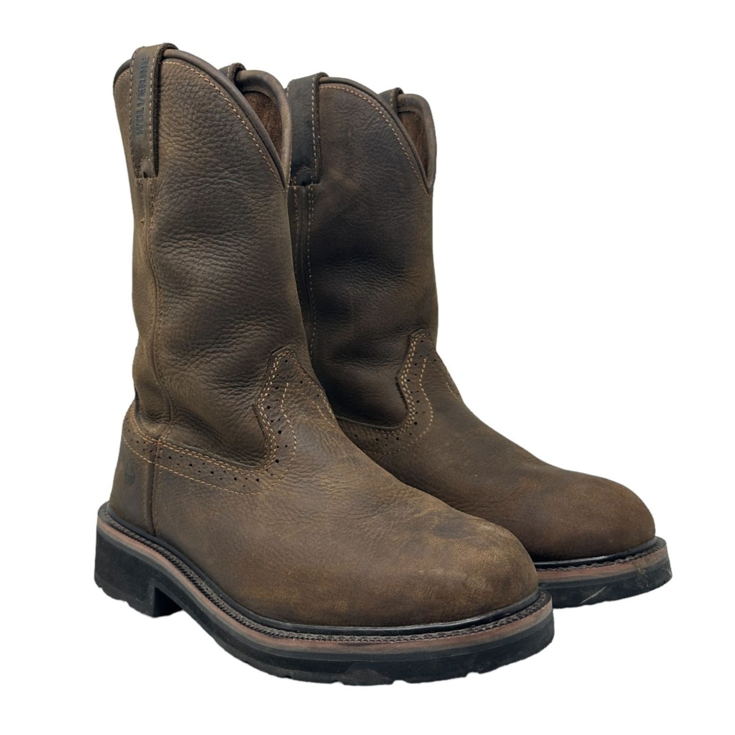 Wolverine Mens 7 Brown Leather Work Boots W10833 Ranchero Wellington 10" Safety