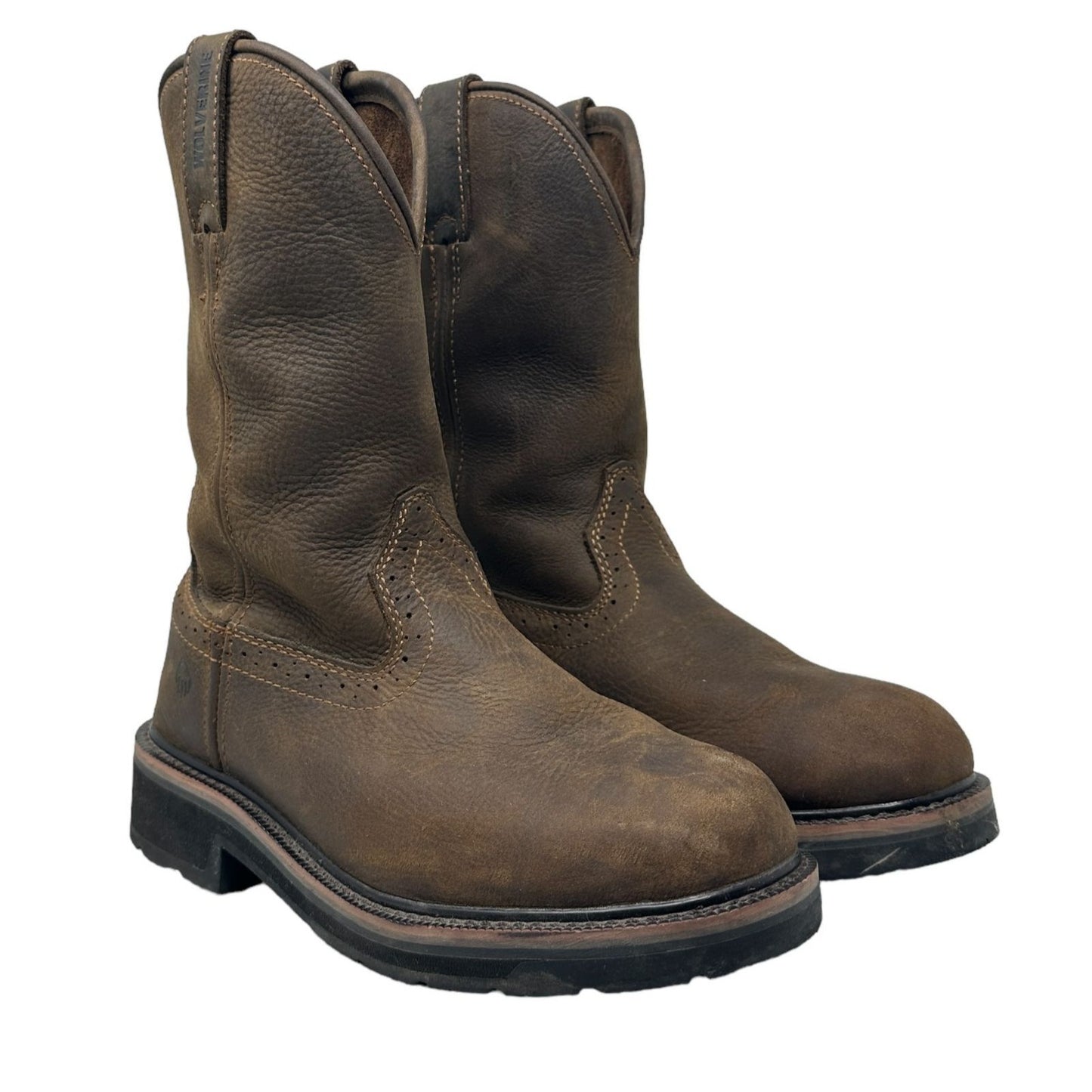 Wolverine Mens 7 Brown Leather Work Boots W10833 Ranchero Wellington 10" Safety