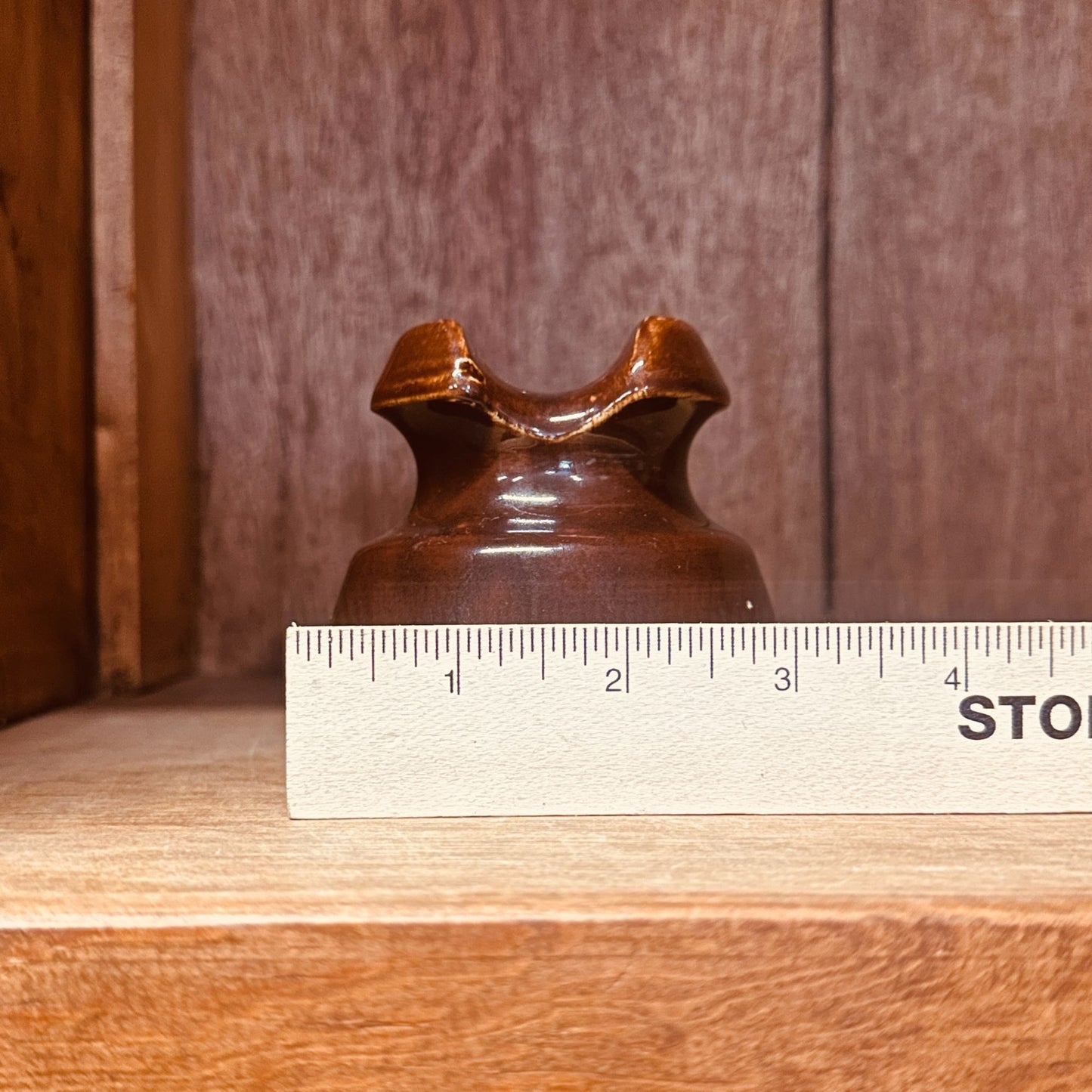 Brown Ceramic Insulator With Embossed Ohio Brass (B) in Oval Industrial Decor