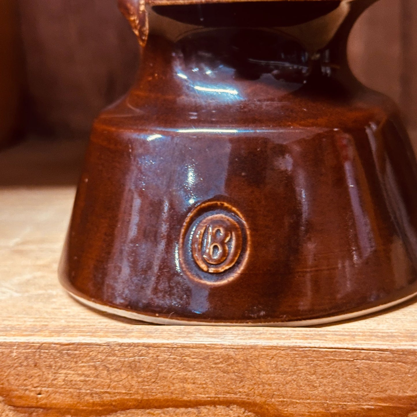 Brown Ceramic Insulator With Embossed Ohio Brass (B) in Oval Industrial Decor
