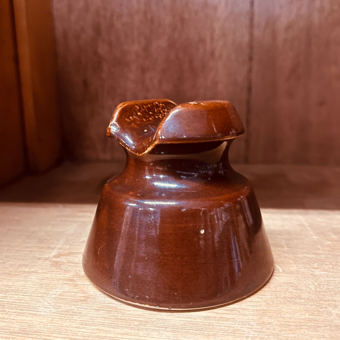 Brown Ceramic Insulator With Embossed Ohio Brass (B) in Oval Industrial Decor