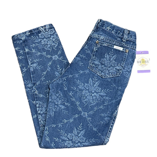 Vintage New Breed High Waisted Mom Jeans 11/12 Juniors Floral Denim 80s 90s USA