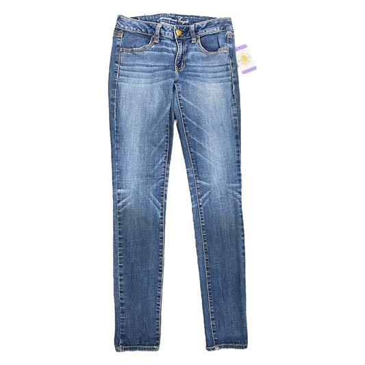 American Eagle Super Stretch Denim Jeggings Womens 6 Long Faded Y2k Skinny Fit