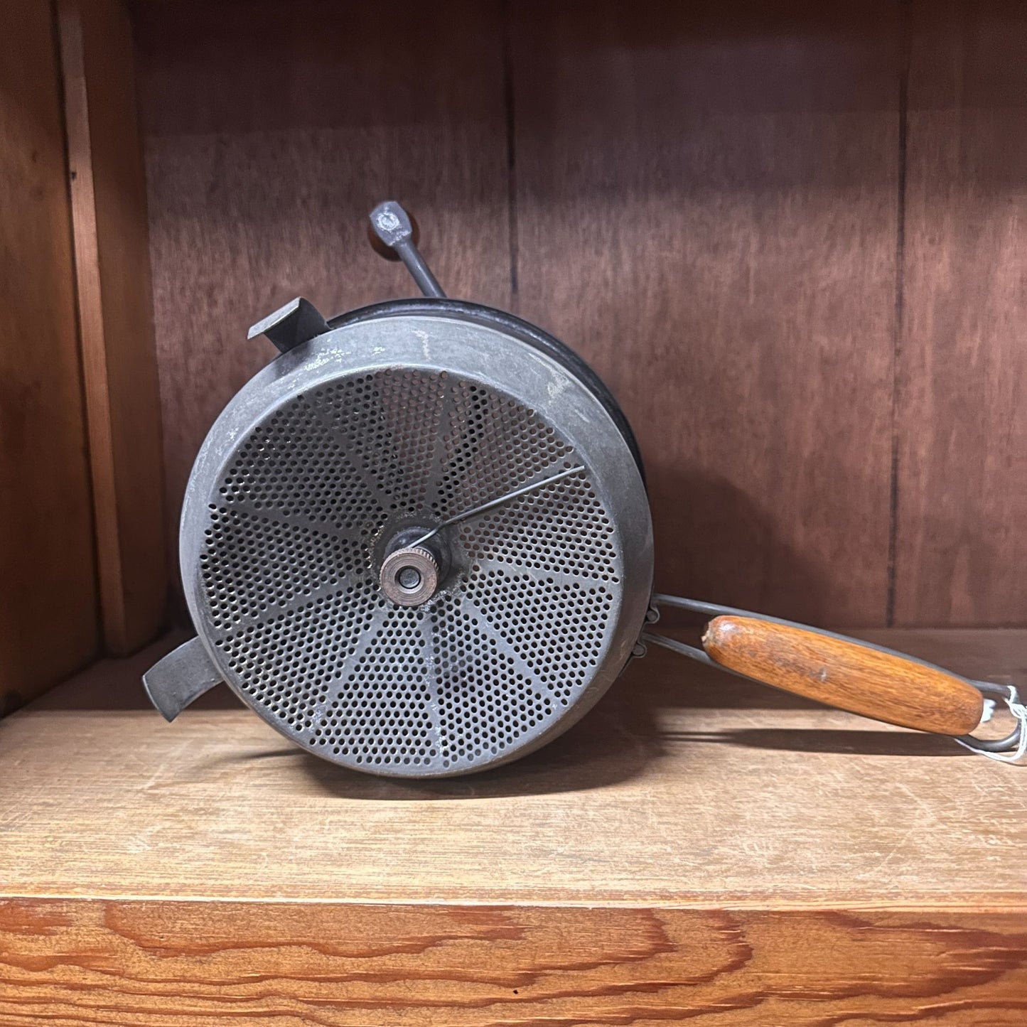 Vtg Foley Metal Food Mill Grinder Masher Ricer Strainer Wooden Handles
