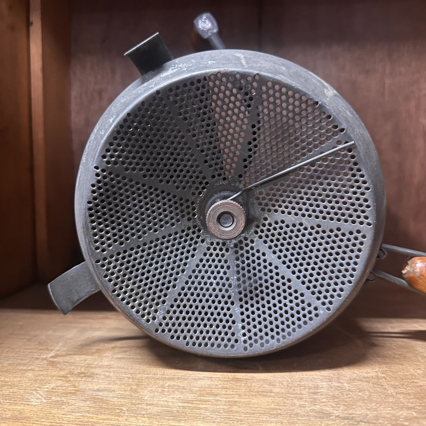 Vtg Foley Metal Food Mill Grinder Masher Ricer Strainer Wooden Handles