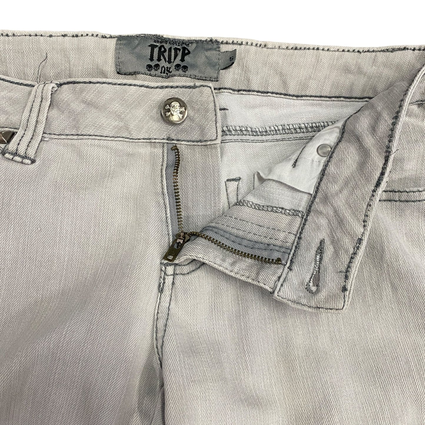 Tripp NYC Daang Goodman Skinny Jeans Juniors 5 Gray Grunge Punk Goth Y2K Vintage