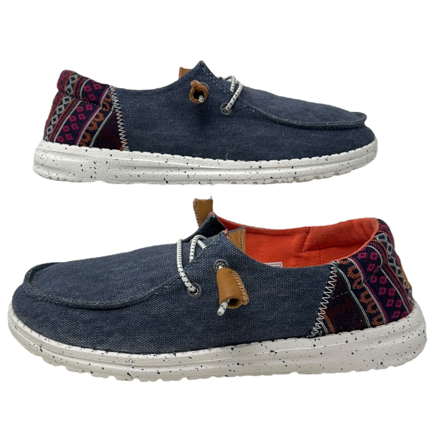 Hey Dude Wendy Funk Baja Womens 7 Boat Shoes Deck Casual Canvas Comfort