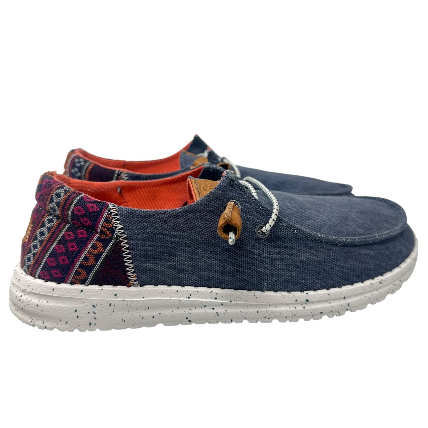 Hey Dude Wendy Funk Baja Womens 7 Boat Shoes Deck Casual Canvas Comfort