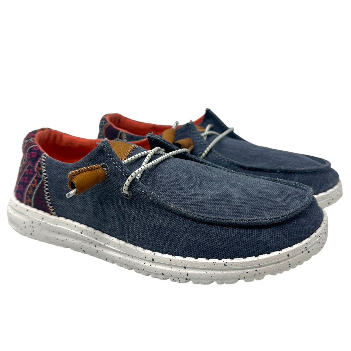 Hey Dude Wendy Funk Baja Womens 7 Boat Shoes Deck Casual Canvas Comfort