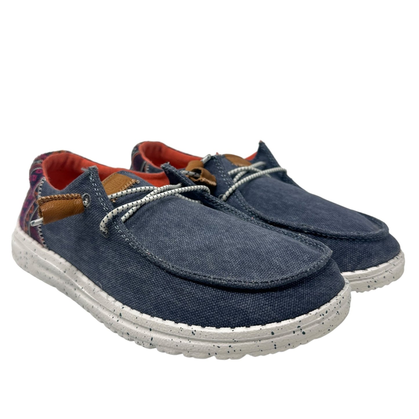 Hey Dude Wendy Funk Baja Womens 7 Boat Shoes Deck Casual Canvas Comfort