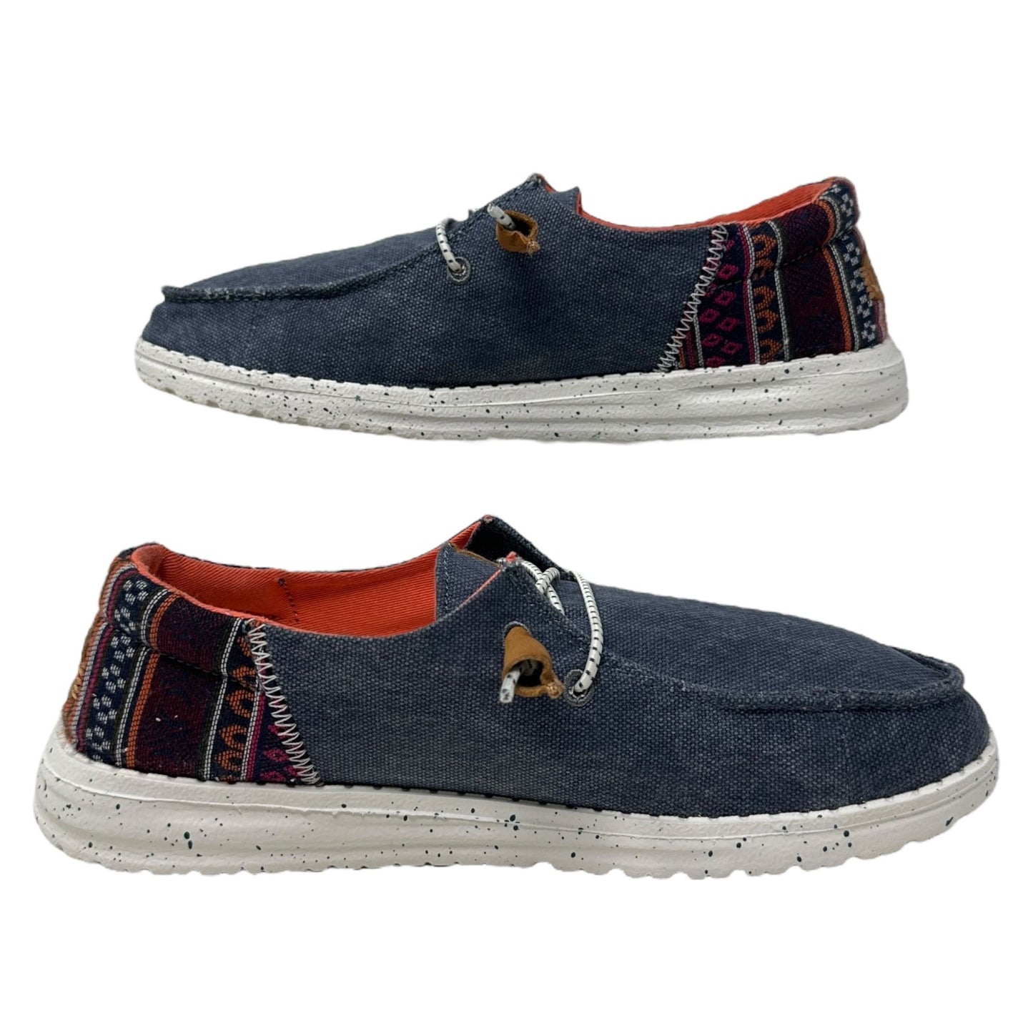 Hey Dude Wendy Funk Baja Womens 7 Boat Shoes Deck Casual Canvas Comfort