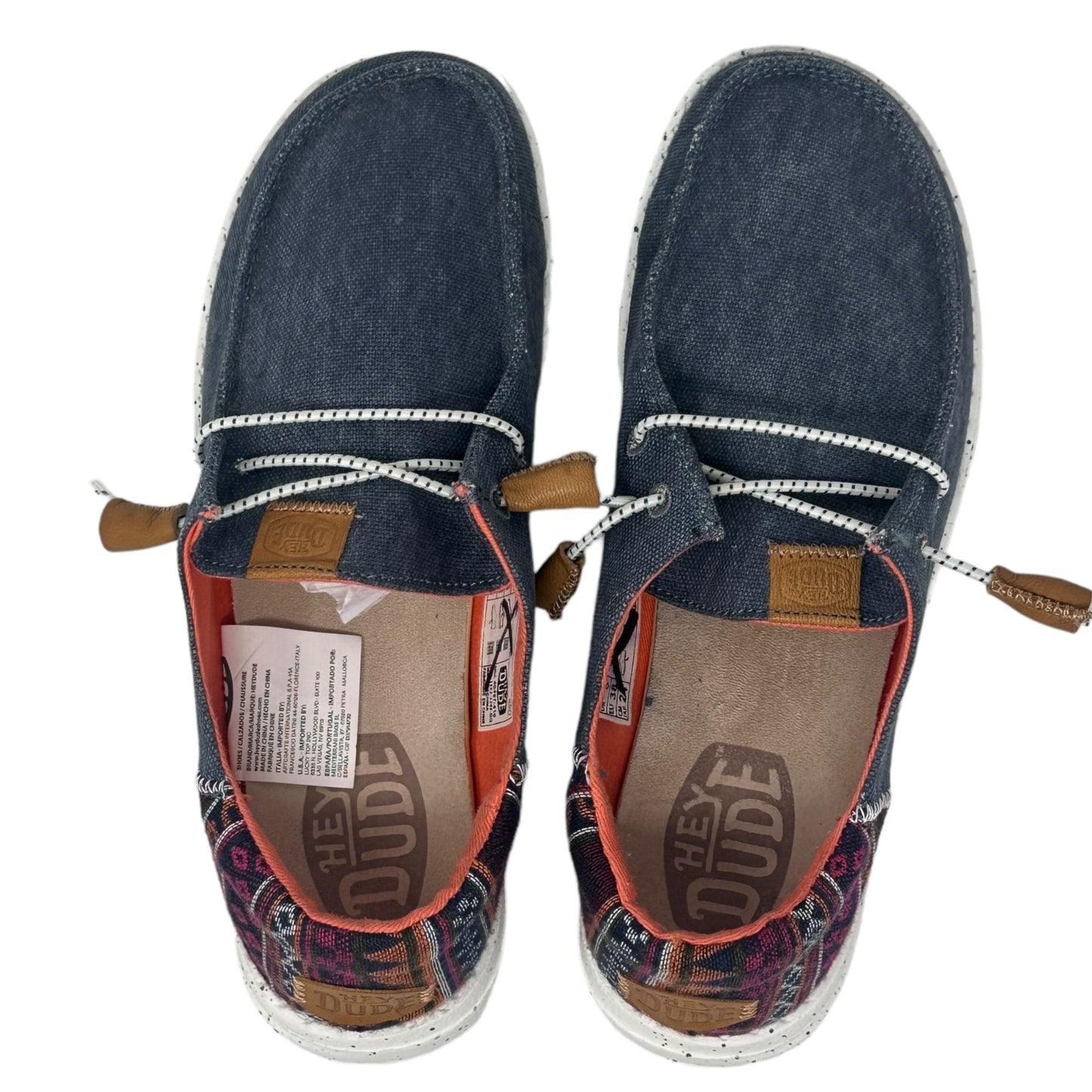 Hey Dude Wendy Funk Baja Womens 7 Boat Shoes Deck Casual Canvas Comfort