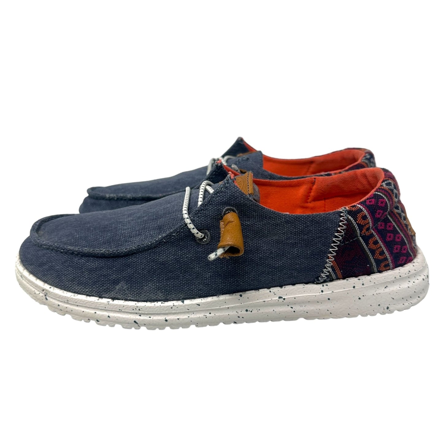 Hey Dude Wendy Funk Baja Womens 7 Boat Shoes Deck Casual Canvas Comfort