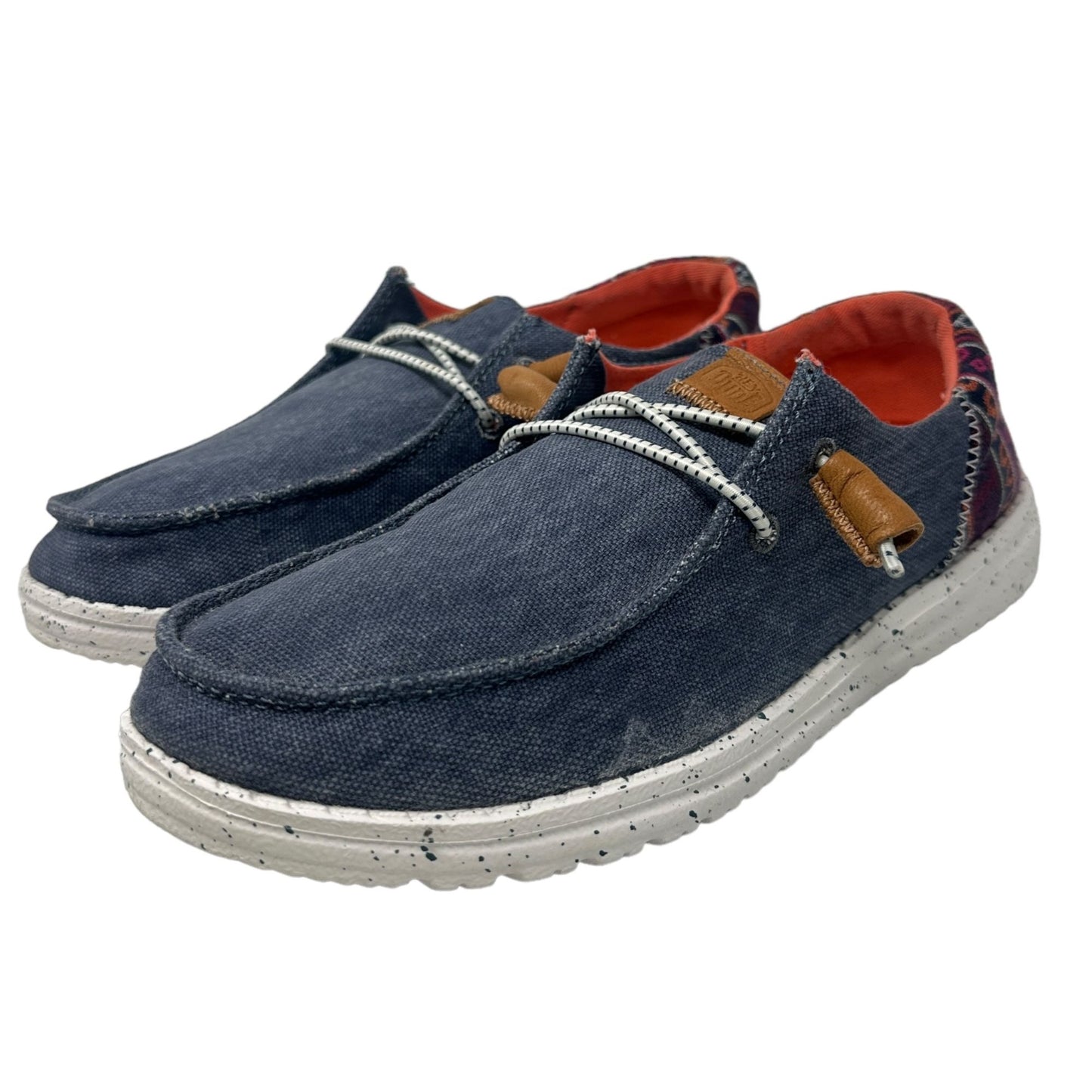 Hey Dude Wendy Funk Baja Womens 7 Boat Shoes Deck Casual Canvas Comfort