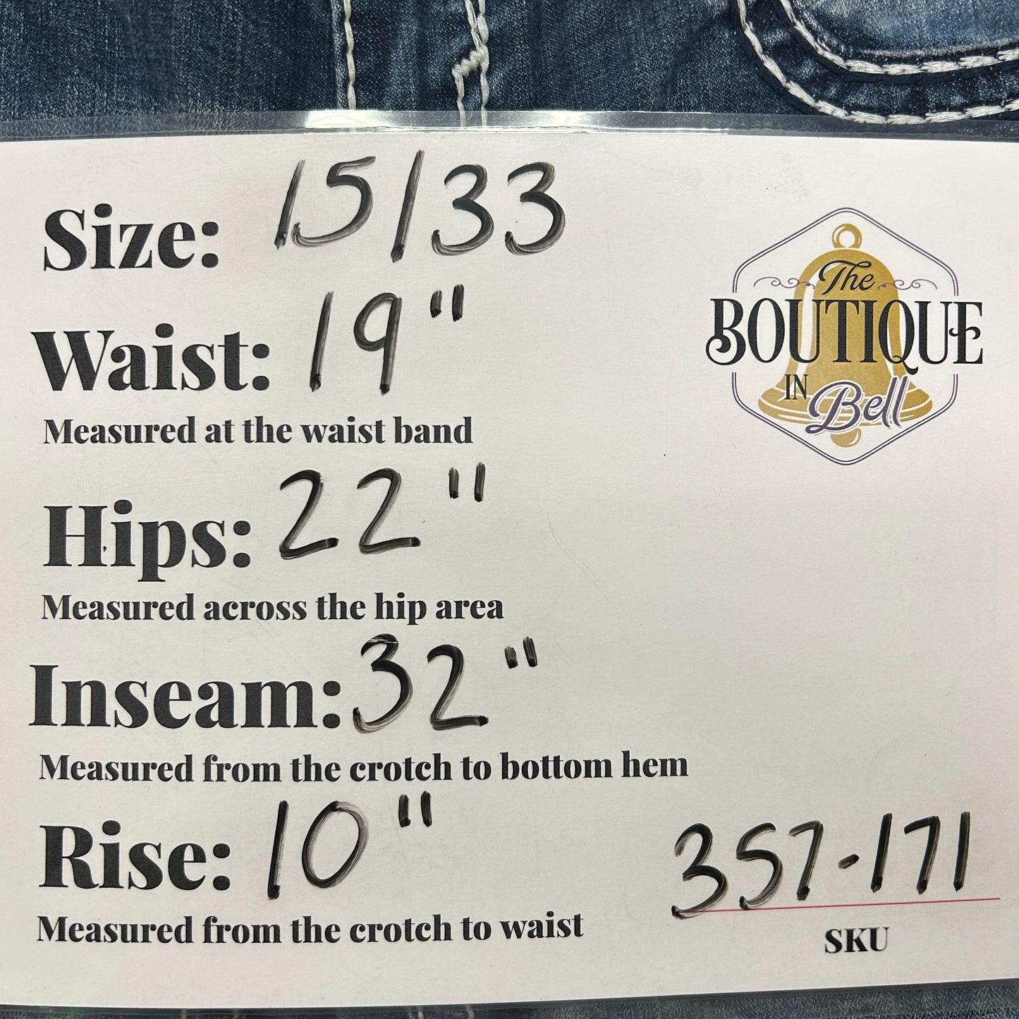 Vigoss Dublin Bootcut  Jeans Juniors 15 Thick Stitch Rhinestone Embroidered Glam