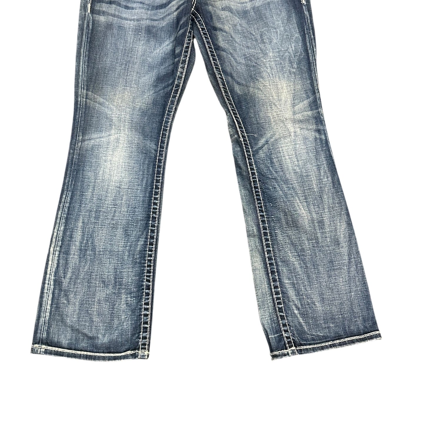 Vigoss Dublin Bootcut  Jeans Juniors 15 Thick Stitch Rhinestone Embroidered Glam