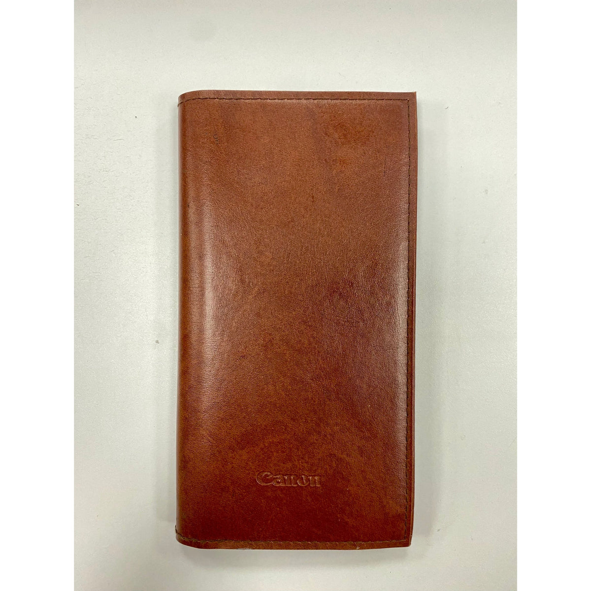 Vintage 80s Canon Checkbook Money Manager Calculator With Brown Leather Cover