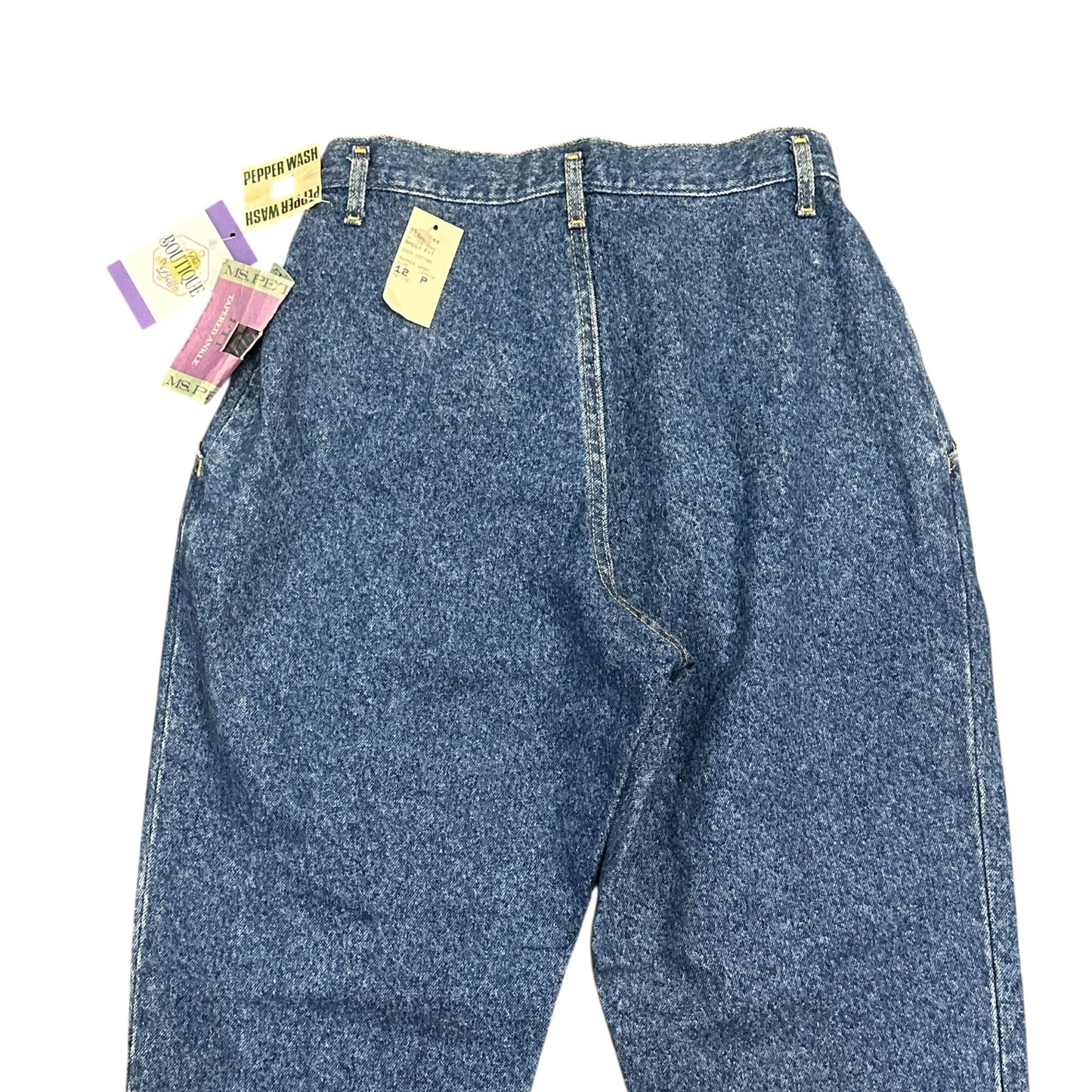 Vtg 80s Lee Baggy Fit Jeans High Waist Tapered Leg Pepper Wash USA Union 12P