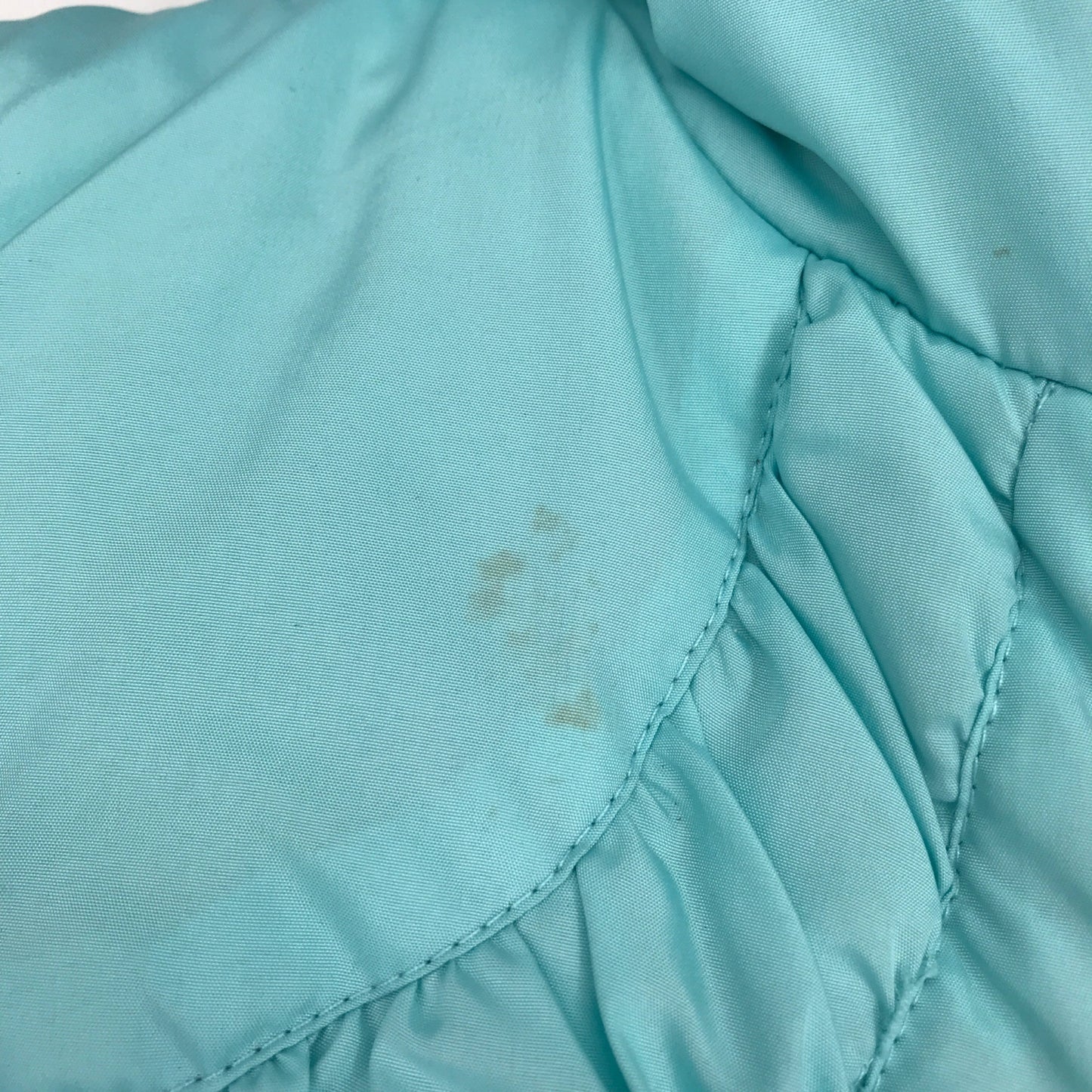 London Fog Girls S 7/8 Blue Puffer Ski Jacket Faux Fur Hooded Winter Coat