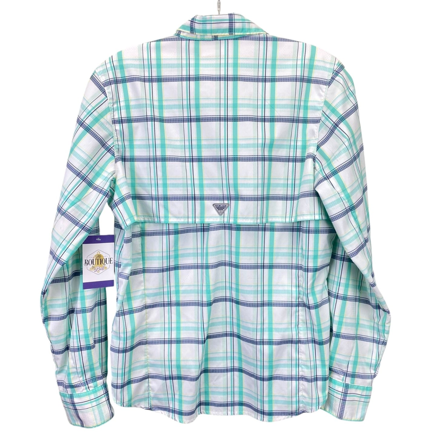 Columbia PFG Fishing Hiking Shirt Tamiami II Vented Snap Front Plaid Womens S