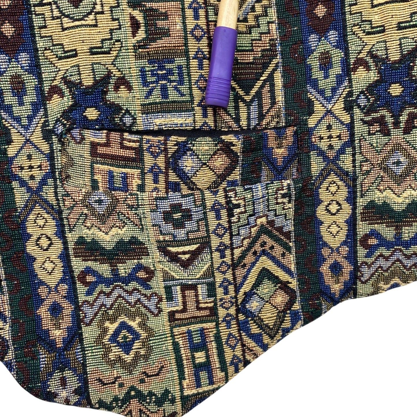 Thums Up Tapestry Vest Mens L Button Front Adjustable Tailored Aztec Grandpa NWT