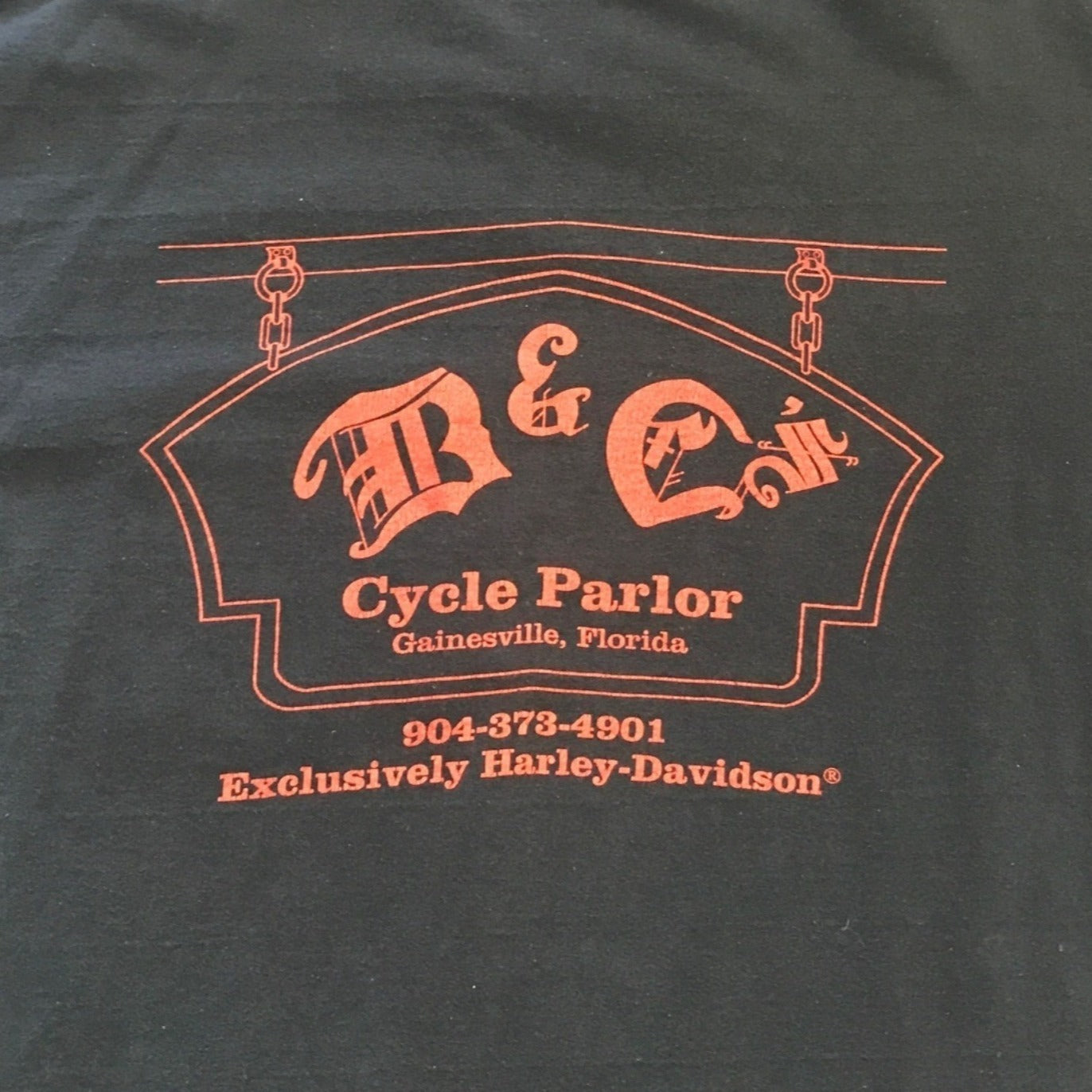 Vintage B and C's Cycle Parlor Gainesville FLA Harley Fruit of the Loom XL Black