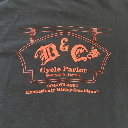 Vintage B and C's Cycle Parlor Gainesville FLA Harley Fruit of the Loom XL Black