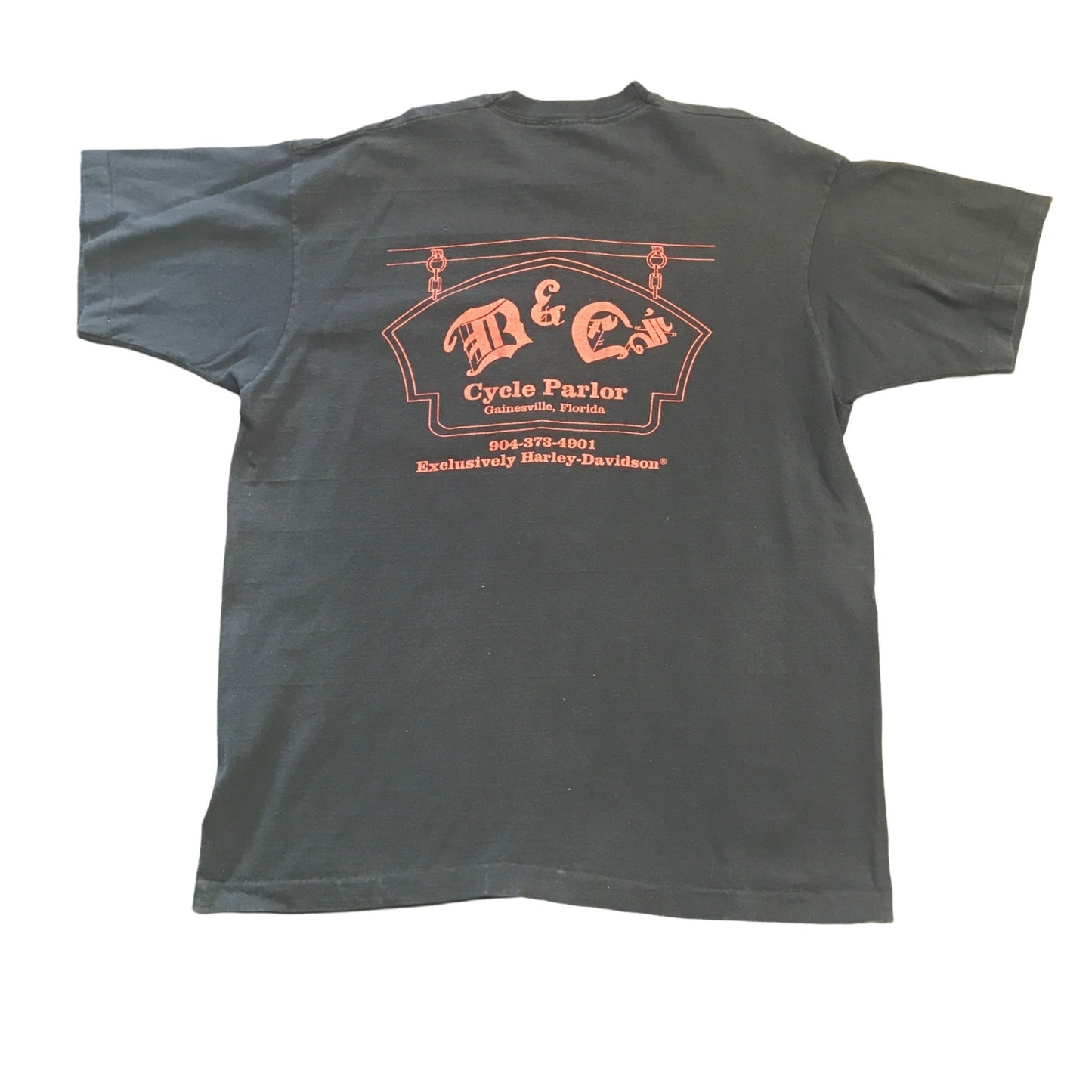 Vintage B and C's Cycle Parlor Gainesville FLA Harley Fruit of the Loom XL Black