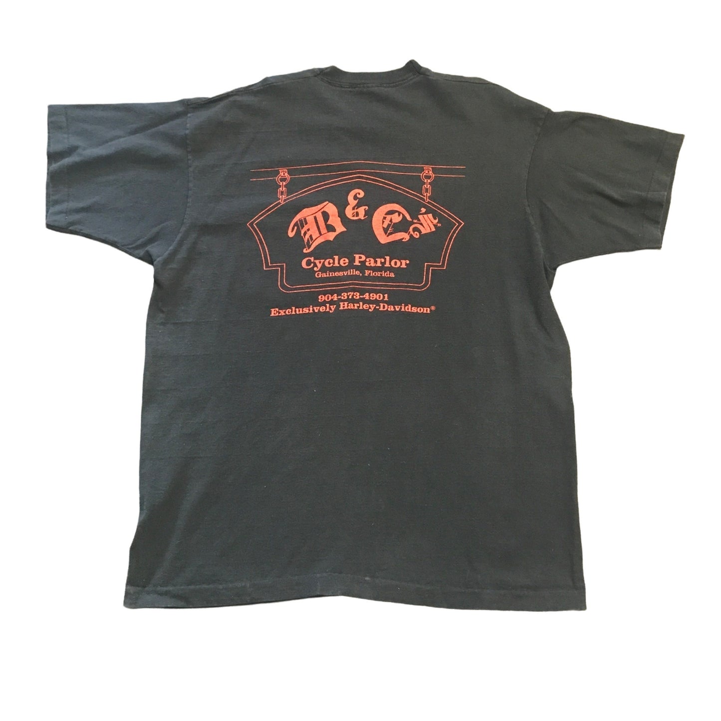 Vintage B and C's Cycle Parlor Gainesville FLA Harley Fruit of the Loom XL Black